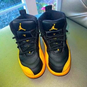 Air Jordan 12 Retro PS 'University Gold' Sneakers | Black | Kid's Size 11